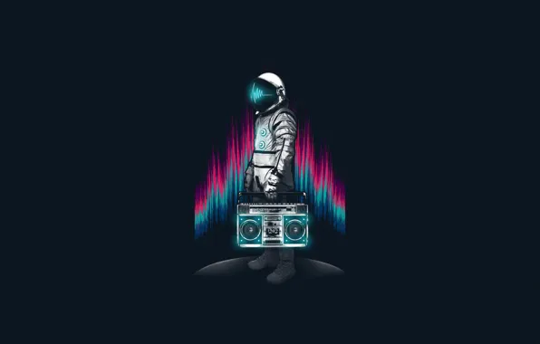 Minimalism, Music, The suit, Style, Astronaut, Background, Astronaut, Art