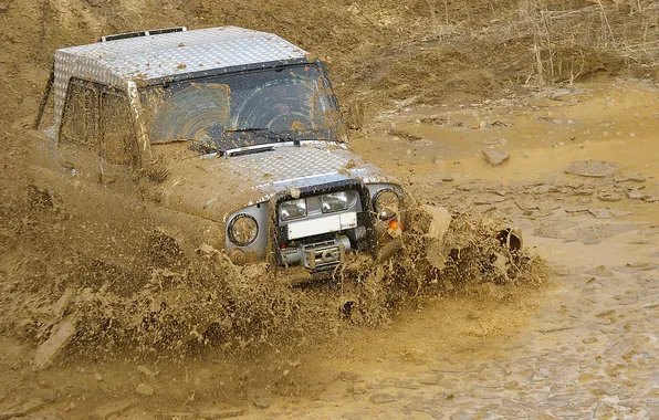 Dirt, jeep, the roads, UAZ