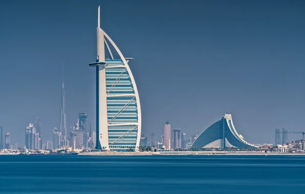 Sea, home, sail, Burj al Arab, Dubai, the hotel, UAE, Burj Khalifa