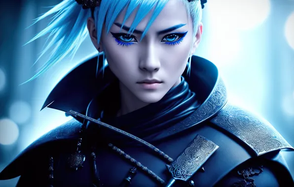 Girl, fantasy, armor, art, asian, digital art, Stable Diffusion, neuronet