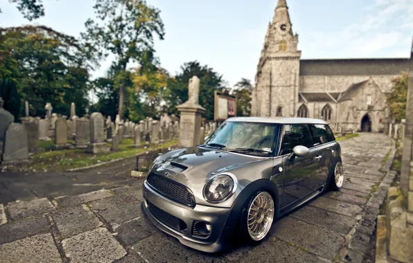 Picture temple, Mini Cooper, europe, the churchyard, stance, bagged, thacko san