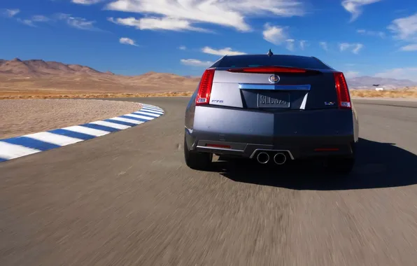 Picture Cadillac, Road, Machine, Grey, Day, Cadillac, CTS-V, In motion