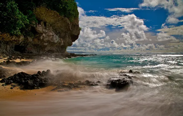 Sea, wave, beach, stones, rocks