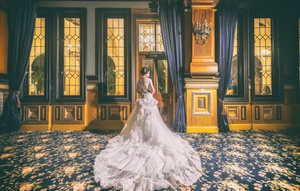 Girl, face, style, hair, dress, Palace