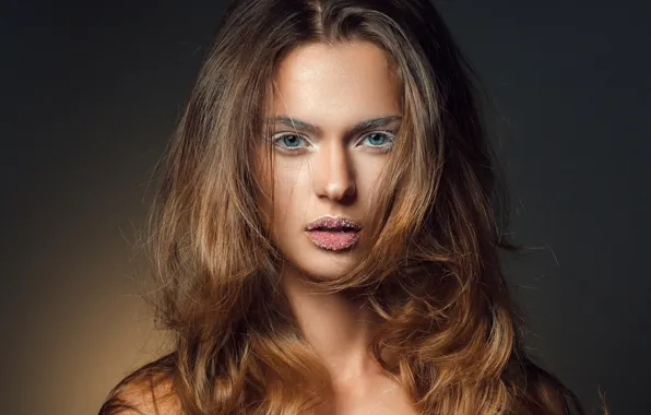 Picture look, girl, face, background, portrait, makeup, hairstyle, lips