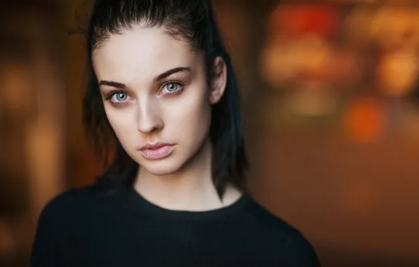Fashion, long hair, blue eyes, model, women, face, brunette, black hair