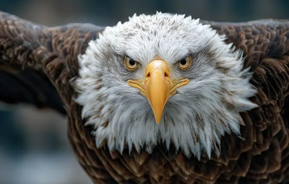 Eyes, look, flight, bird, portrait, predatory, bald eagle, AI art