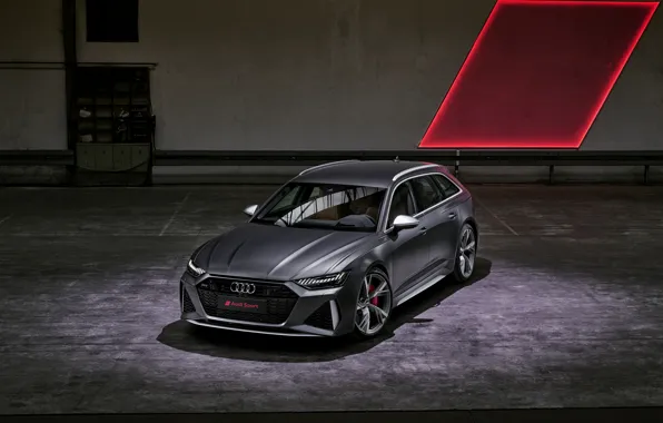 Audi, the room, universal, RS 6, 2020, 2019, dark gray, V8 Twin-Turbo