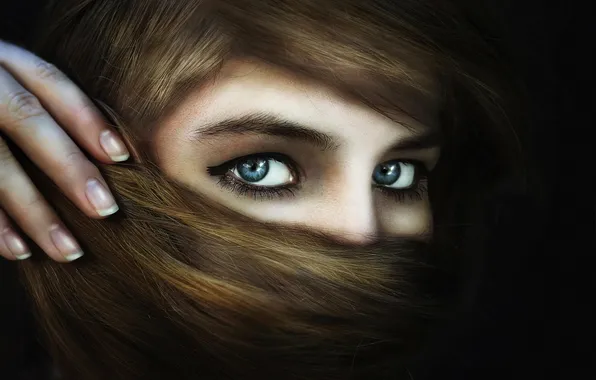 Hair, portrait, Behind Blue Eyes