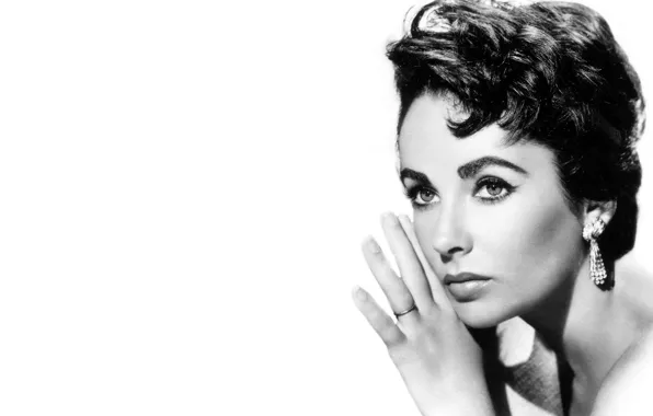Wallpaper earrings, actress, brunette, elizabeth taylor, Elizabeth