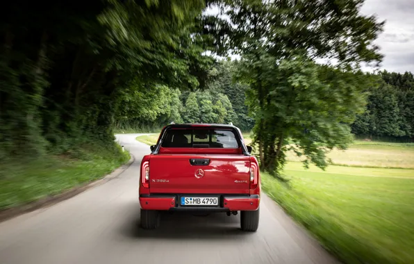 Picture road, red, Mercedes-Benz, pickup, 2018, feed, X-Class