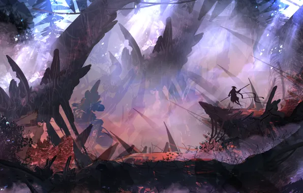 Figure, Silhouette, Landscape, Art, Landscapes, Digital Art, TacoSauceNinja, by TacoSauceNinja