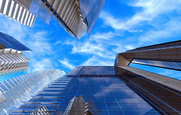 The sky, building, the end, the top, sharp