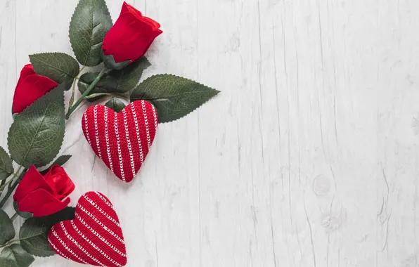 Hearts, Roses, Holiday, Valentine's day, Valentine's day
