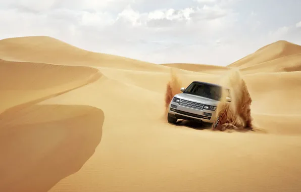 Picture sand, desert, SUV, range rover