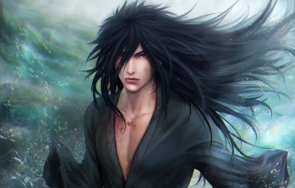 Picture sea, look, the wind, blood, guy, Naruto, Naruto, art