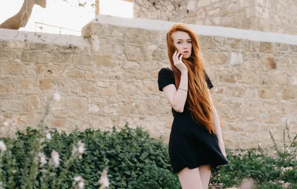Picture hair, dress, legs, face, the wind, model, summer