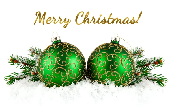 Picture decoration, balls, New Year, Christmas, balls, snow, New Year, decoration
