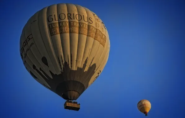 Blue sky, Turkey, Cappadocia, balloons, adventure, Kide FotoArt