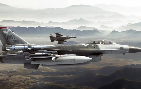 Art, F-16, UNITED STATES AIR FORCE, General Dynamics, roen911, fighting falcons
