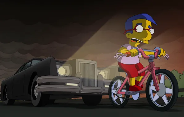 Auto, The simpsons, Figure, Machine, Simpsons, Bike, Art, Cartoon