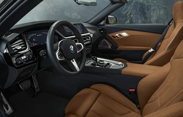 Interior, BMW, Roadster, salon, BMW Z4, M40i, Z4, 2019