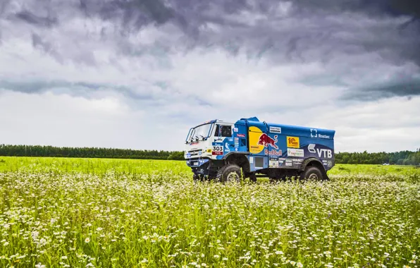 Field, Sport, Speed, Clouds, Race, Master, Russia, Kamaz