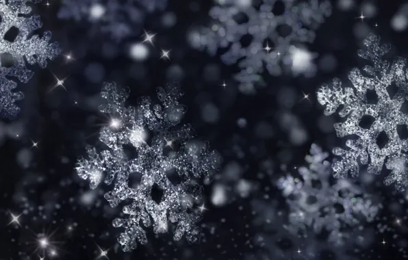 Picture snowflakes, dark, new year