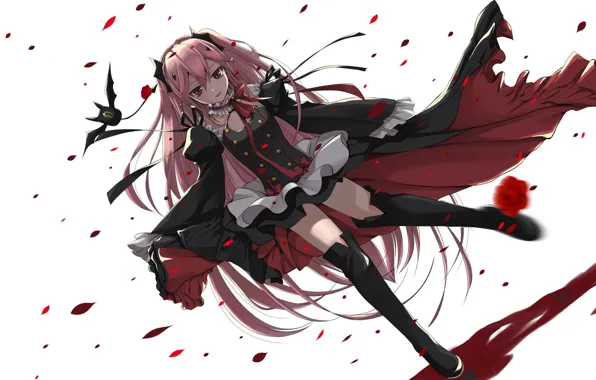 Dance, white background, bat, cloak, boots, art, pink hair, vampire
