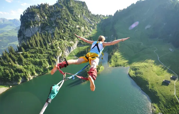 Picture sky, jumping, bungee