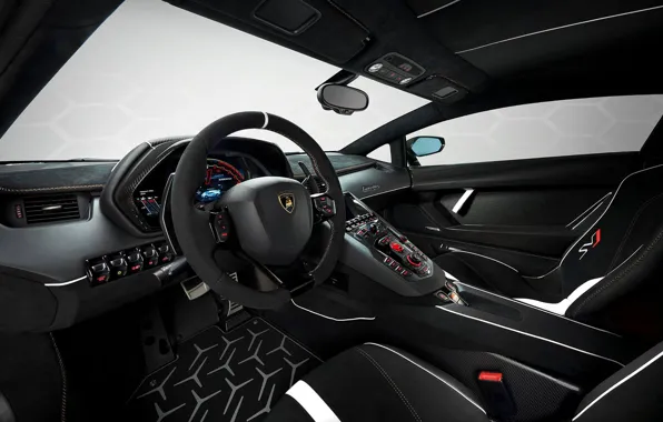 Picture interior, Lamborghini, Aventador, the interior of the car, SVJ, Lamborghini Aventador SVJ