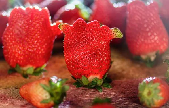 Summer, berries, Board, food, harvest, strawberry, red, form