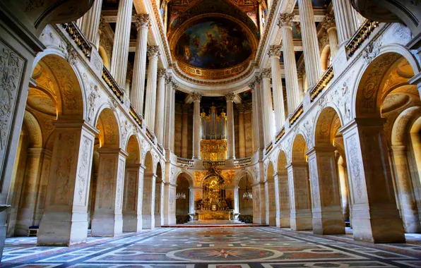 France, architecture, column, Versailles, body, The Royal chapel