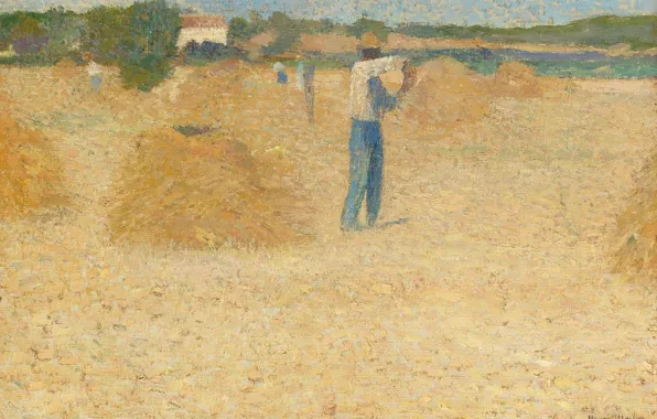 Field, picture, harvest, Henri-Jean Guillaume Martin, Henri Matrin, The Reapers Of The Wheat