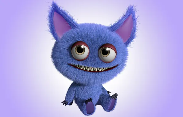 Picture monster, monster, smile, cartoon, character, funny, cute