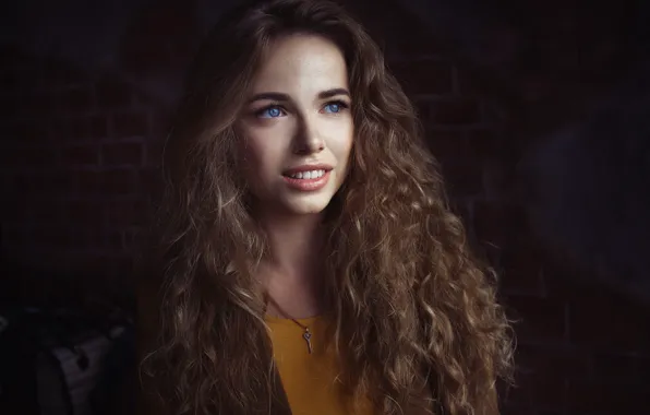 Picture portrait, look, wall, Ilya Varivchenko, face, hair, Anya, girl