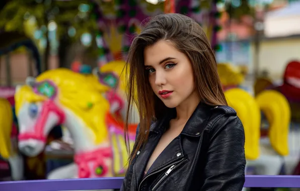 Picture look, pose, model, portrait, makeup, jacket, hairstyle, carousel