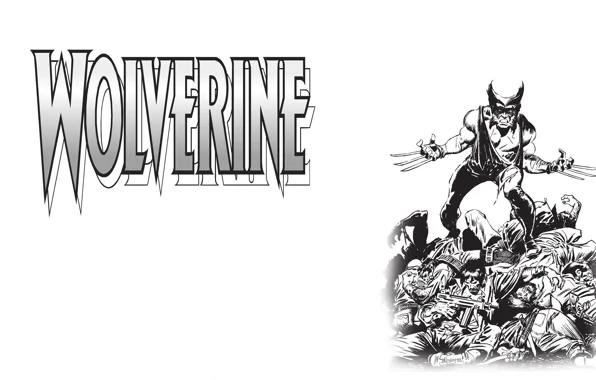 Picture claws, black and white, Wolverine, Logan, Wolverine, Logan, marvel, Marvel Comics