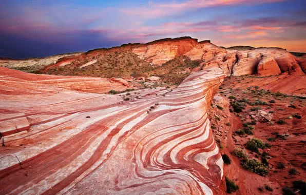 Picture the sky, sunset, stones, rocks, desert