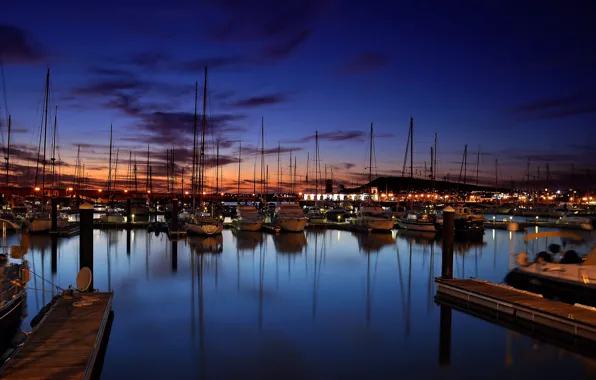 Picture the city, Marina, yachts, the evening, port