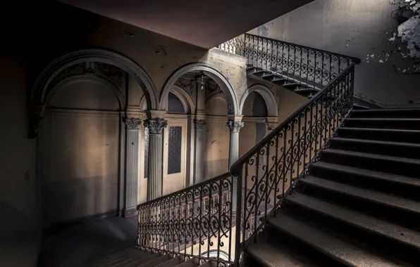 Background, wall, ladder