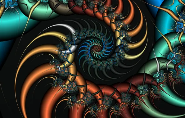 Abstraction, pattern, fractals, spiral, fractal, abstract background, tightening