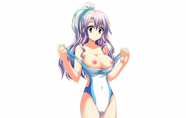 Girl, sexy, erect nipples, long hair, nipples, boobs, anime, beautiful