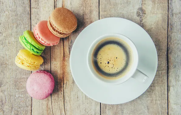 Colorful, coffee cup, french, macaron, a Cup of coffee, macaroon