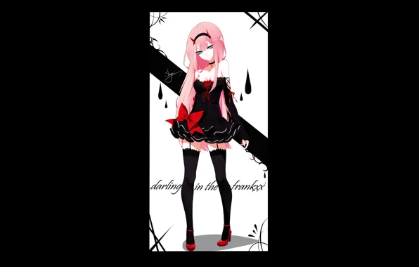 Girl, background, art, Darling In The Frankxx, Cute in France