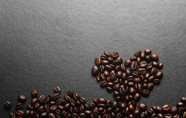 Picture background, heart, coffee, grain, love, heart, texture, background
