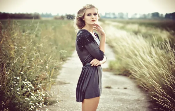 Field, girl, background