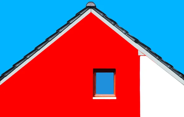 Picture color, form, Red house