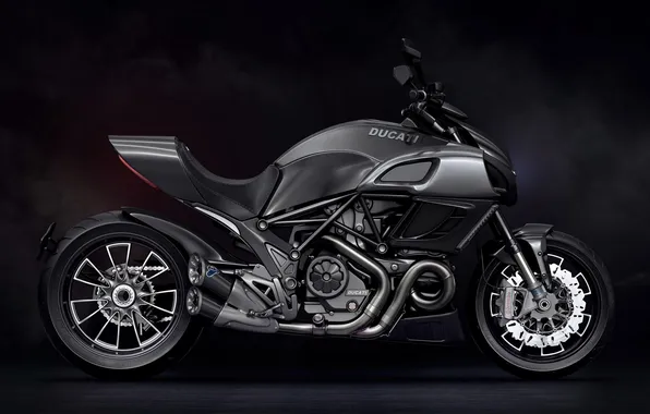 Picture Ducati, black, motocycle, dark background, Ducati Diavel