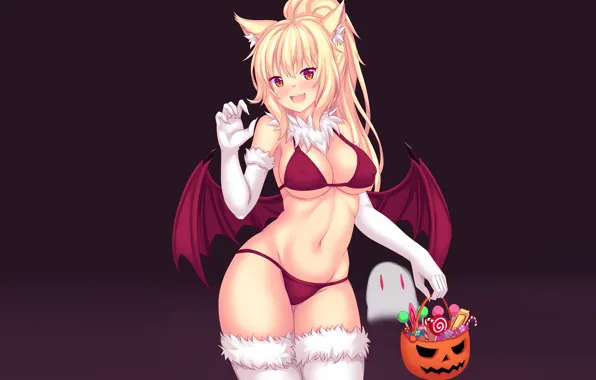 Girl, sexy, lingerie, pantsu, bra, cleavage, halloween, panties